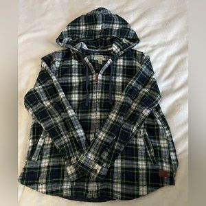 Womens LLBean relaxed flannel hoodie